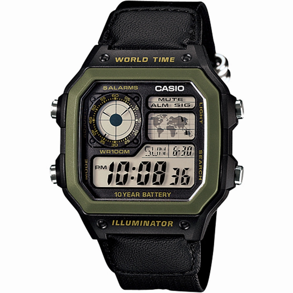 Casio Youth Series AE1200WHB-1B World Time 