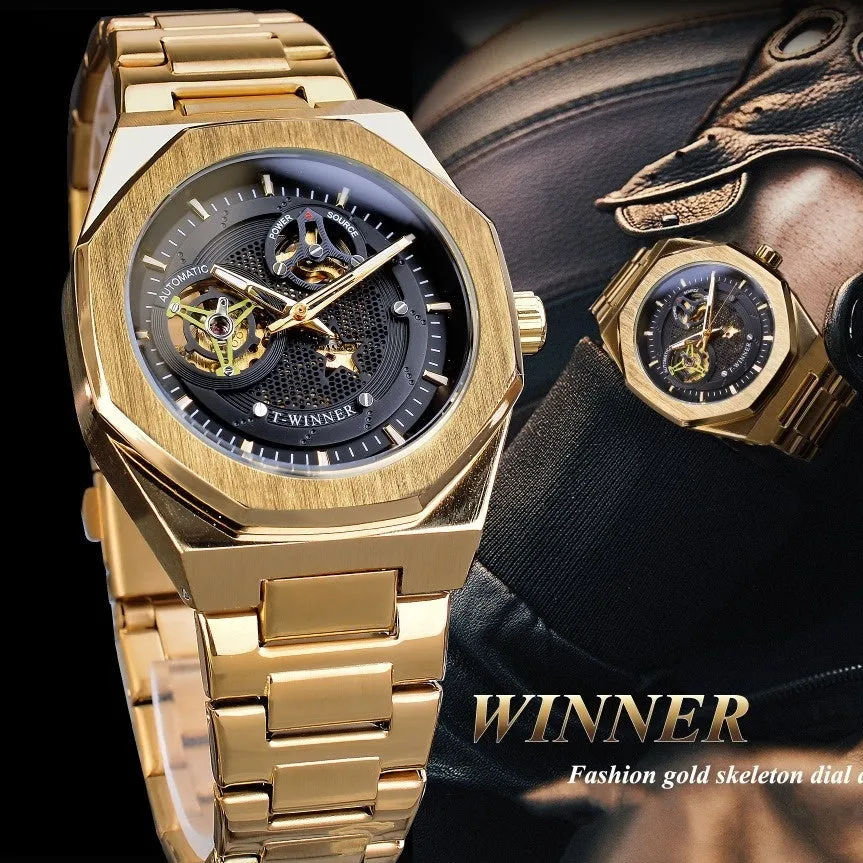 Casual Hollow Mechanical Movement Automatic Watch 