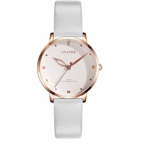 Casual Leather Quartz Watch Waterproof Student Watch 