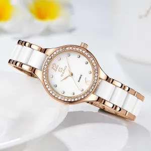 Ceramic Ladies Waterproof Bracelet Watch 