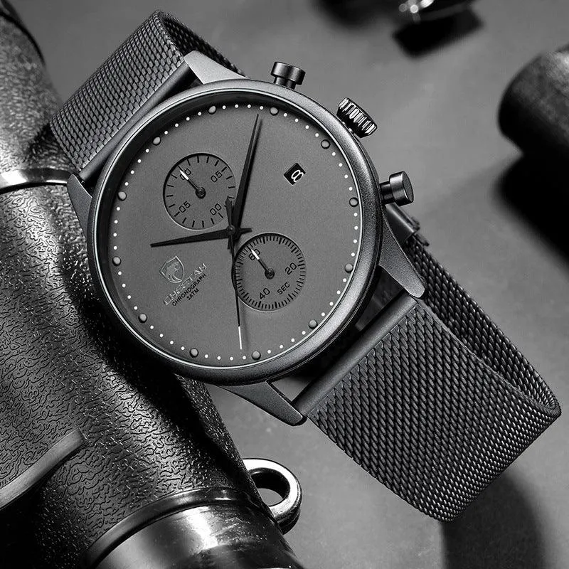 CHEETAH Business Men's Watch Hot Selling Waterproof Steel Band Multifunctional Two Eyes 