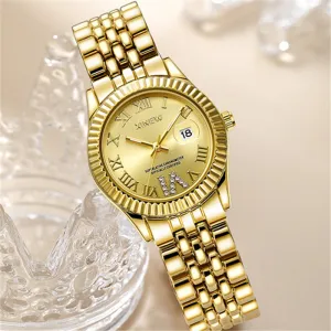Children's Fashion Casual Alloy Belt Calendar Quartz Watch 