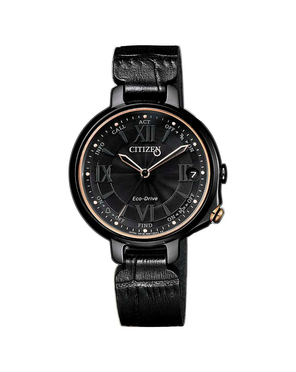 Citizen Eco-Drive 100th Anniversary Black Leather Strap Watch EE4055-17E 