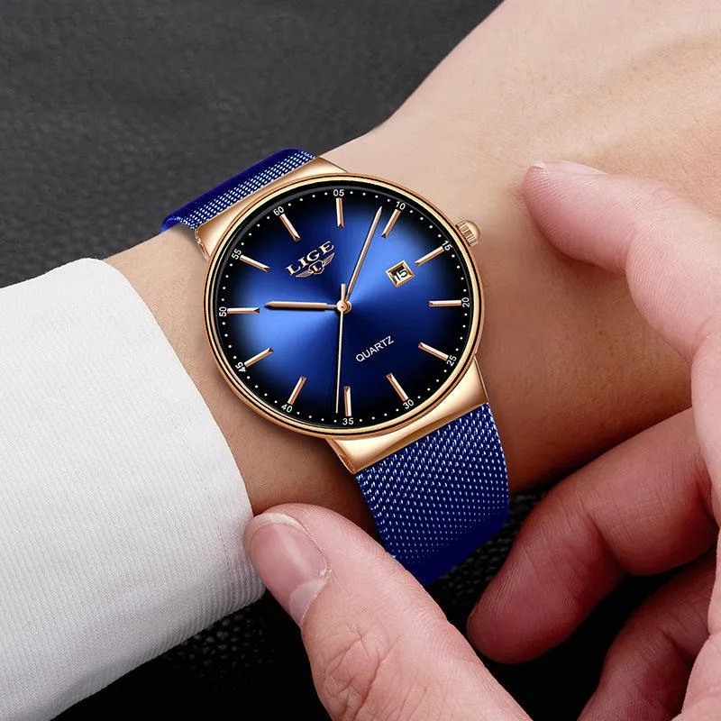 Cool Waterproof Multi-function Mesh Strap Watch 