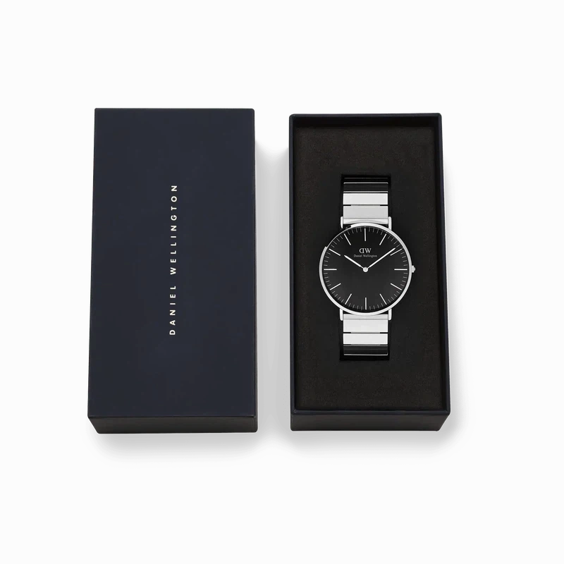 Daniel Wellington Classic Piano Link Onyx Silver Watch 40mm