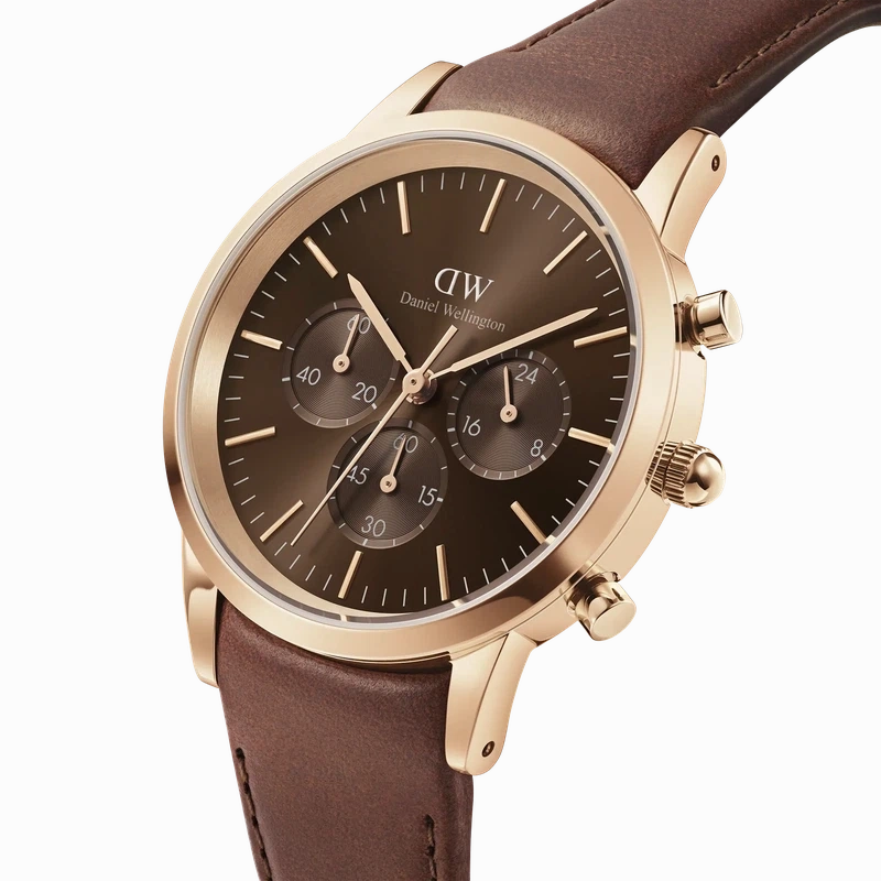 Daniel Wellington Iconic Chronograph St Mawes Amber RG Watch 42mm