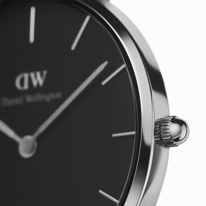 Daniel Wellington Petite Ashfield Silver Black Watch 28mm