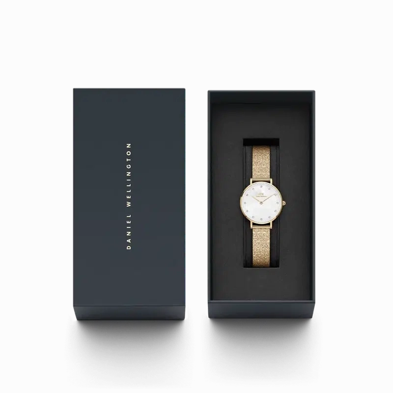 Daniel Wellington Petite Lumine Pressed Piano Gold Watch 28mm