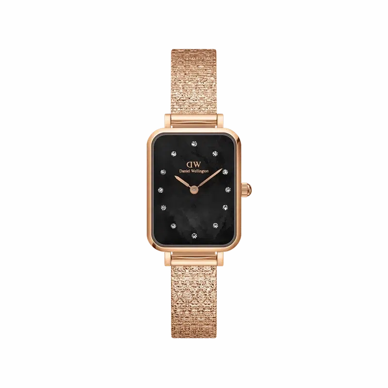 Daniel Wellington Quadro Lumine Pressed Piano Rose Gold Watch 20x26mm
