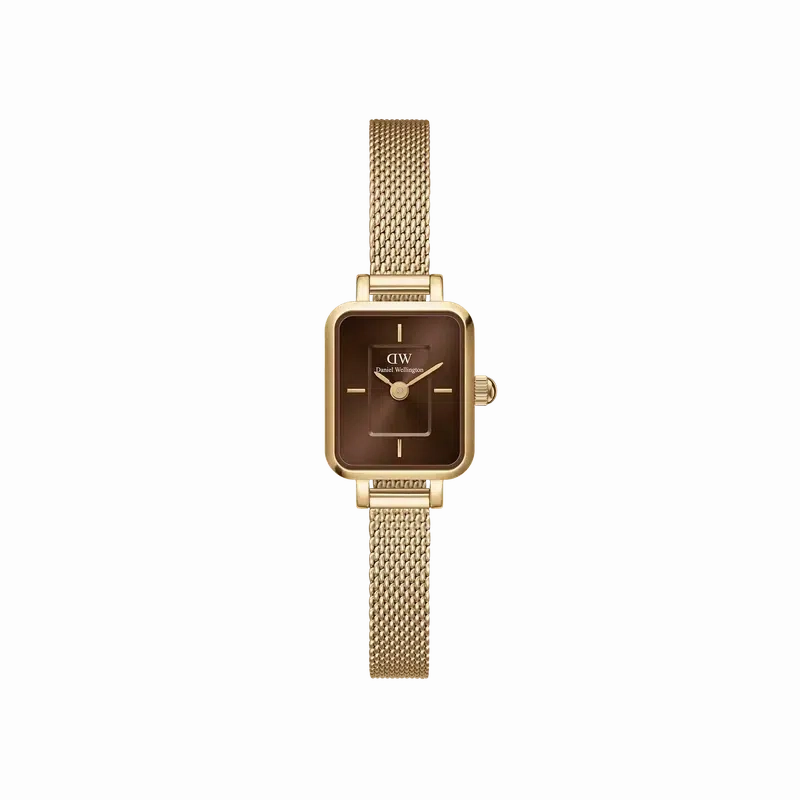 Daniel Wellington Quadro Mini Evergold Amber Rose Gold Watch 15.4x18.2mm