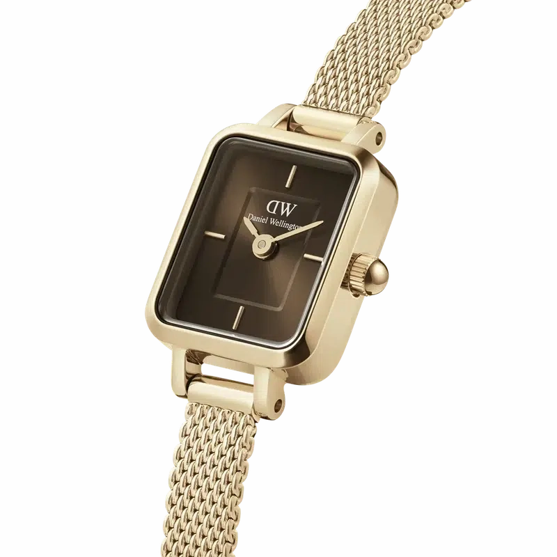 Daniel Wellington Quadro Mini Evergold Amber Rose Gold Watch 15.4x18.2mm