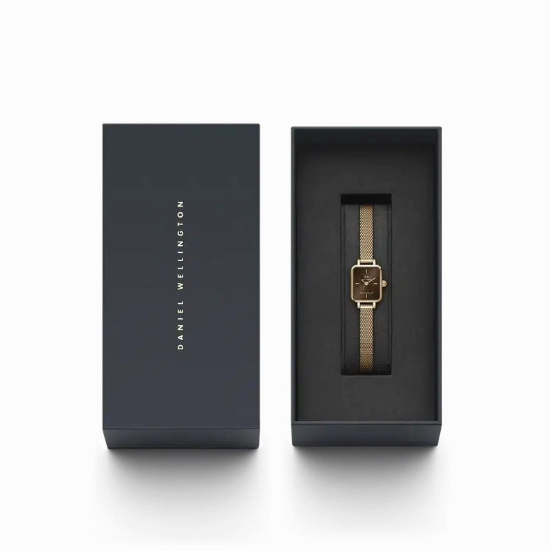 Daniel Wellington Quadro Mini Evergold Amber Rose Gold Watch 15.4x18.2mm