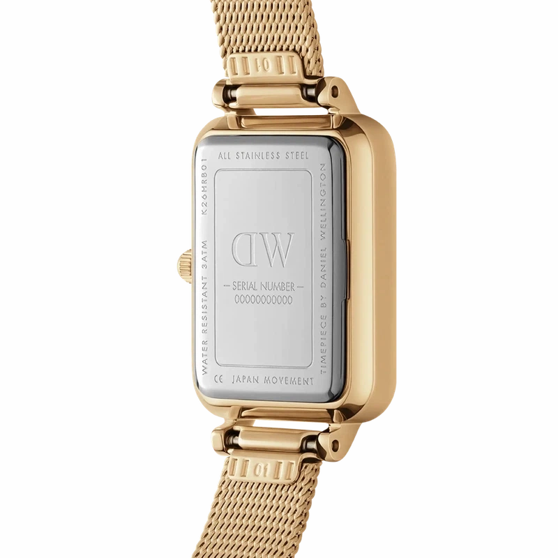 Daniel Wellington Quadro Pressed Piano Gold Watch 20x26mm