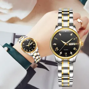 Diamond Embedded Fashion Waterproof Luminous Quartz Watch 
