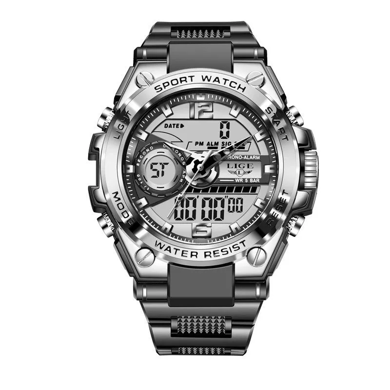Double Display Electronic Quartz Watch New Design Luminous Watch Waterproof Watch
