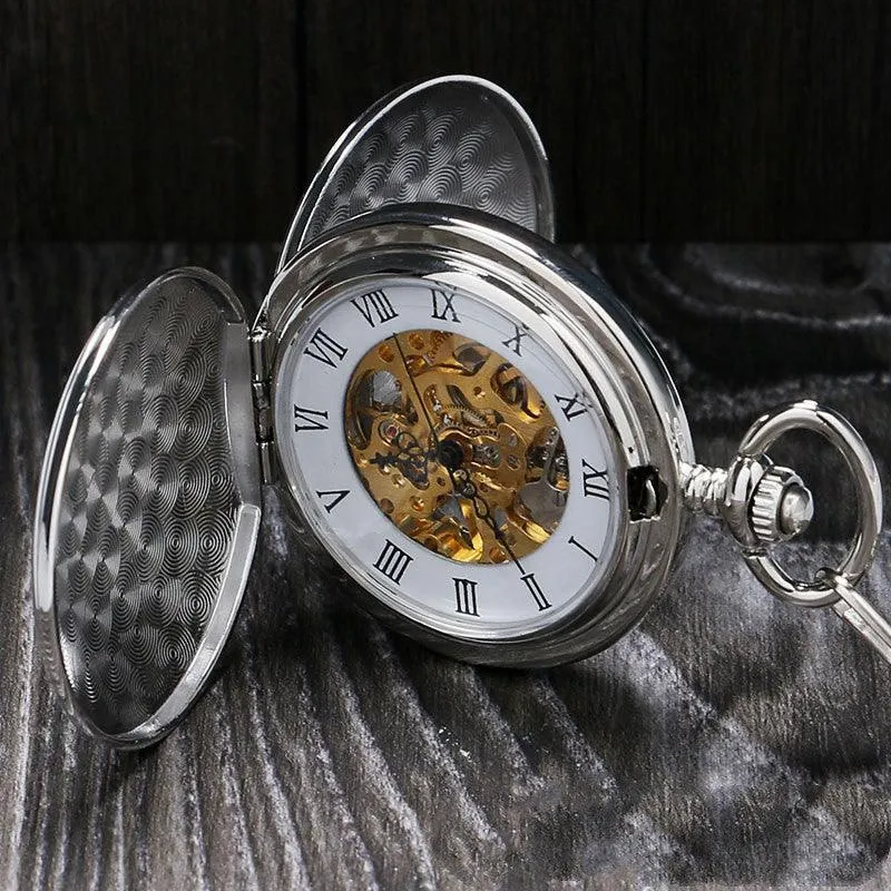 Double Open Cover Classic Simple Retro Pocket Watch For Men And Women 