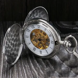 Double Open Cover Classic Simple Retro Pocket Watch For Men And Women 