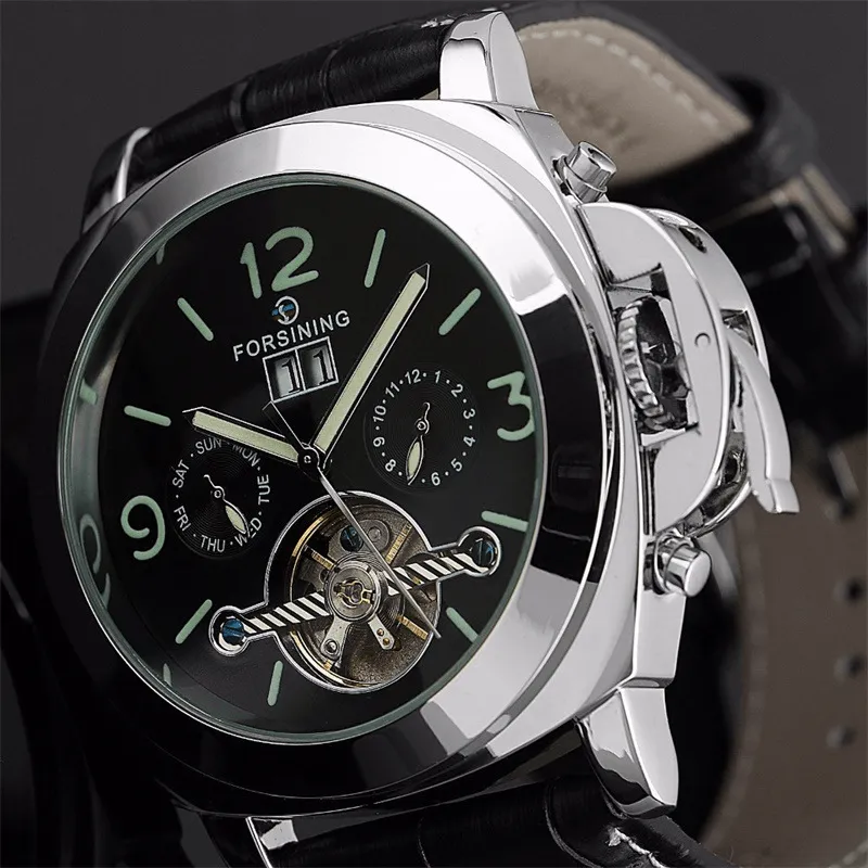 Double-sided Skeleton Luminous Men's Watch Automatic Belt Mechanical