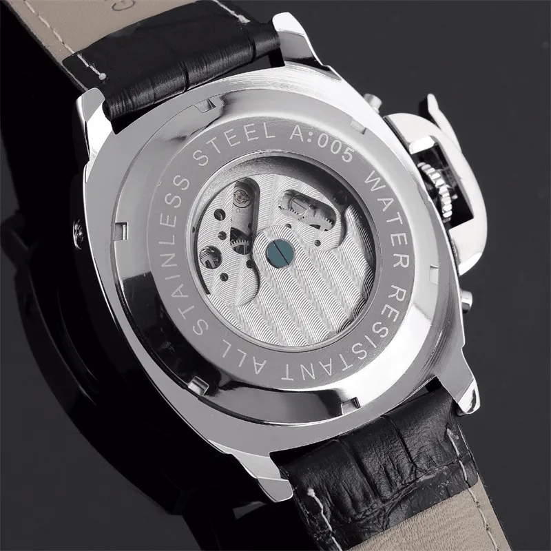 Double-sided Skeleton Luminous Men's Watch Automatic Belt Mechanical
