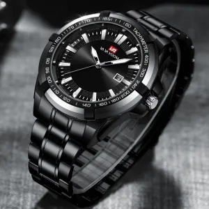 Dried Shrimp Calendar Trend Student Business Sports Steel Belt Luminous Watch 