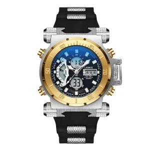 Dual Display Electronic Watch Dual Movement Chronograph Luminous 