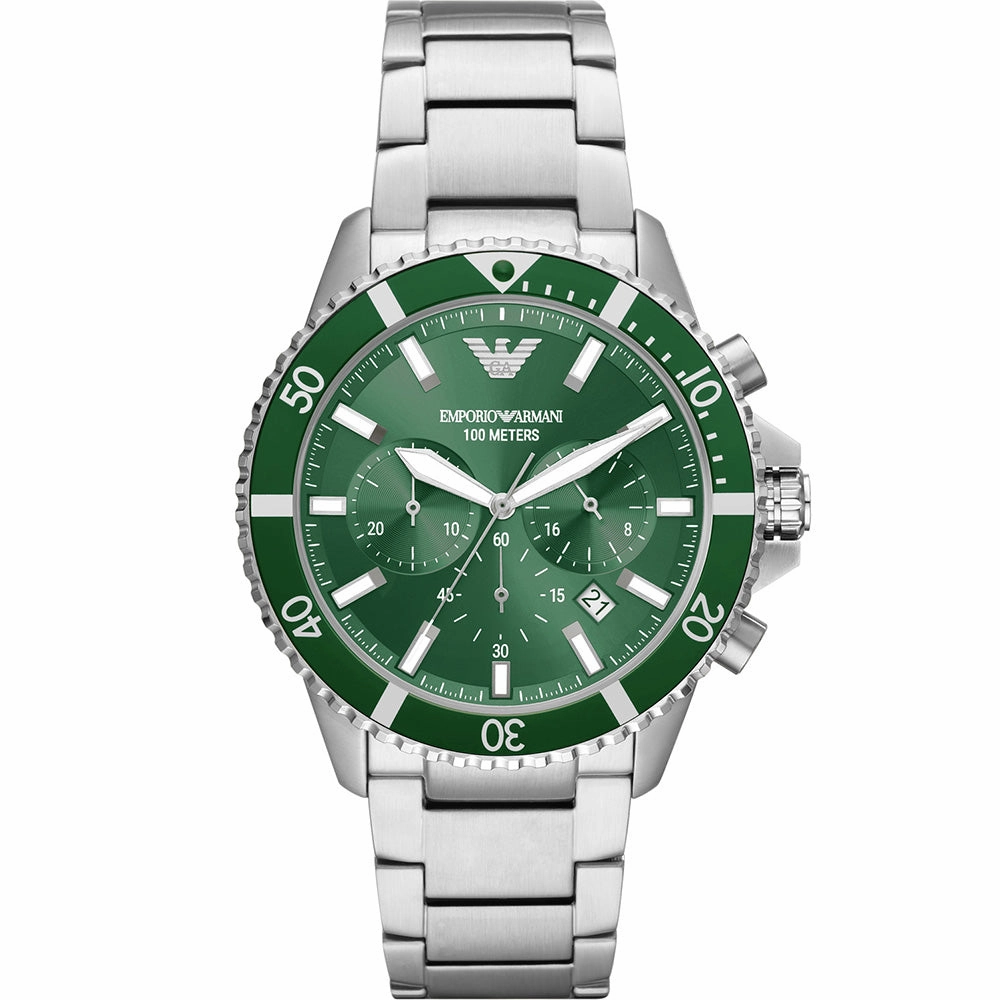 Emporio Armani AR11500 Diver Stainless Steel Mens Watch 