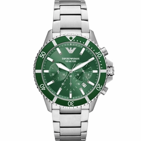 Emporio Armani AR11500 Diver Stainless Steel Mens Watch 