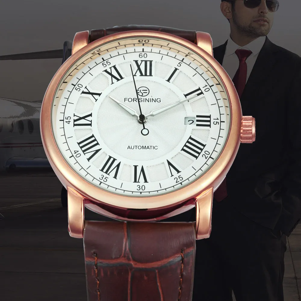 European American Style Men's Casual Hollow Mechanical Watch 