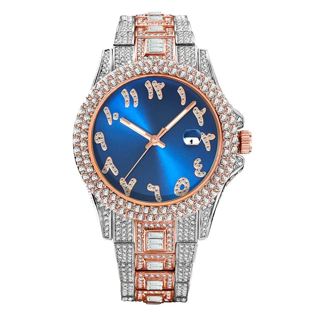 European And American Hip Hop Diamond Full Diamond Business Men's Waterproof Quartz Watch