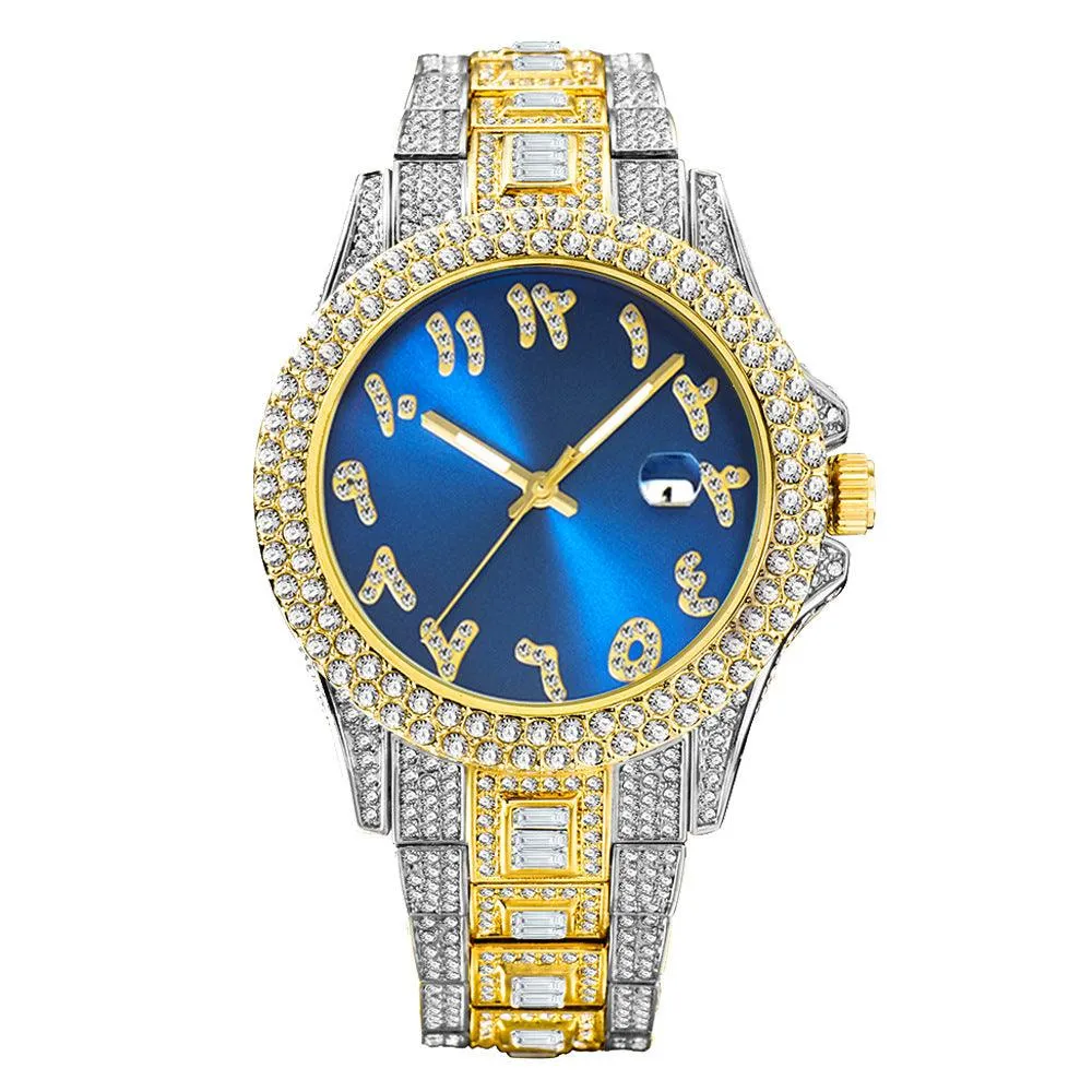 European And American Hip Hop Diamond Full Diamond Business Men's Waterproof Quartz Watch