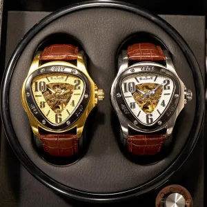 European And American Style Men's Fashion Casual Hollow Triangle Mechanical Watch 