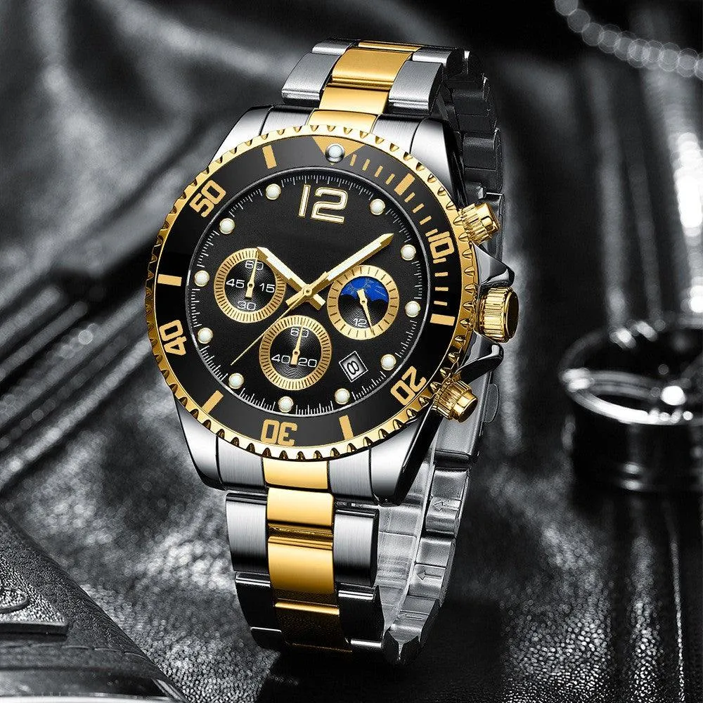 Fashion Casual Steel Band Six Needle Steel Band Watch 
