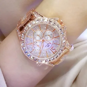 Fashion Luxury Full Diamond Steel Band Ladies Quartz Watch 