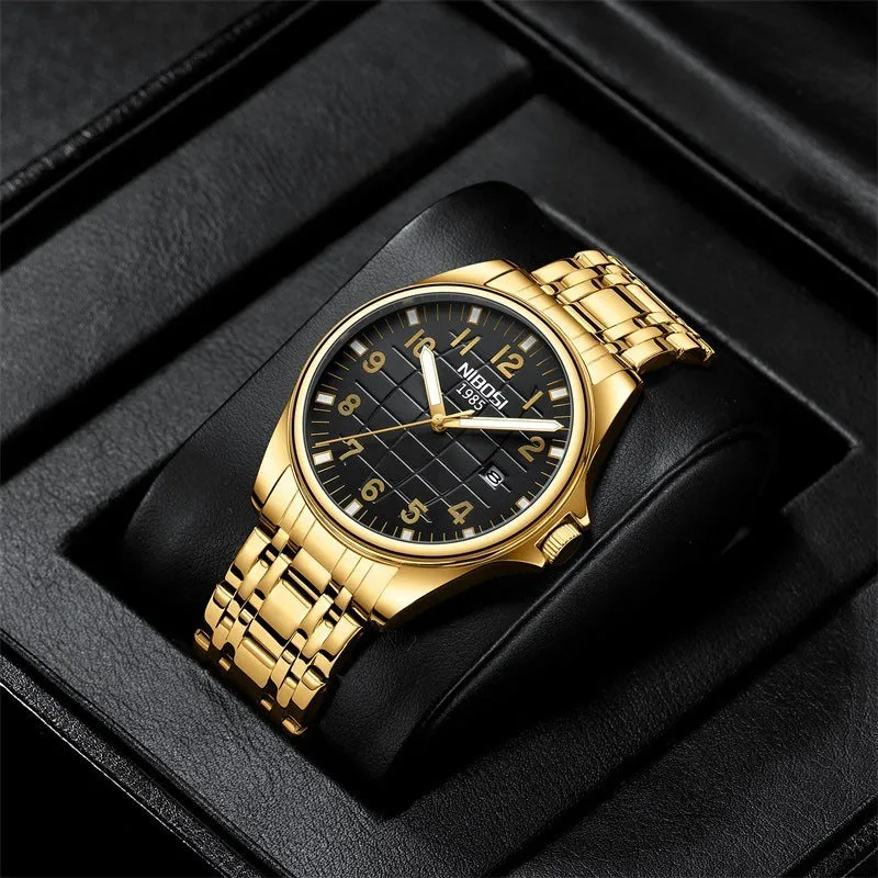 Fashion Simple Stainless Steel Men's Watch Luminous Waterproof 
