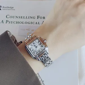 Fashion Square Simple Steel Band Quartz Watch 