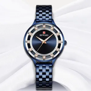 Fashion Steel Belt Quartz Diamond Women's Watch Waterproof 