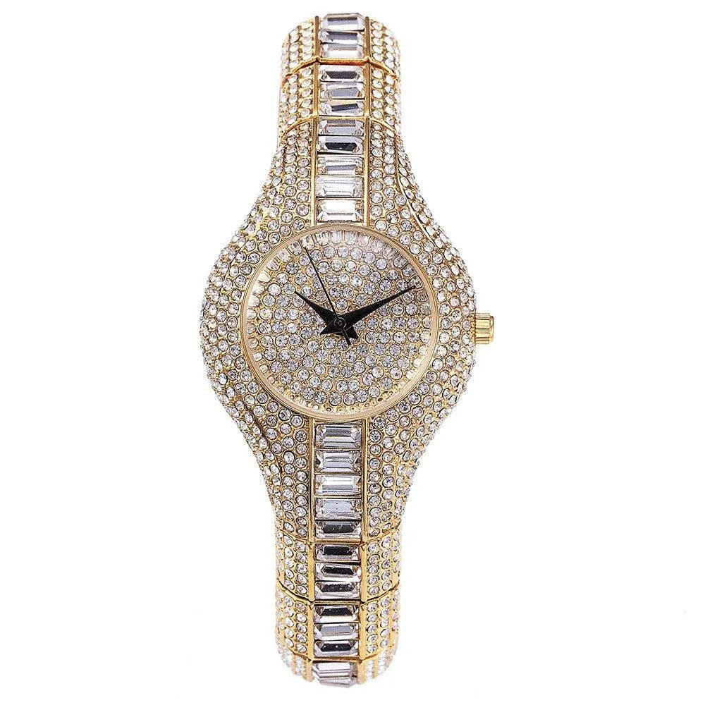 Fashion Watch With Diamonds And Colorful Stones Full Of Diamonds European-Style High-End Watches For Women 