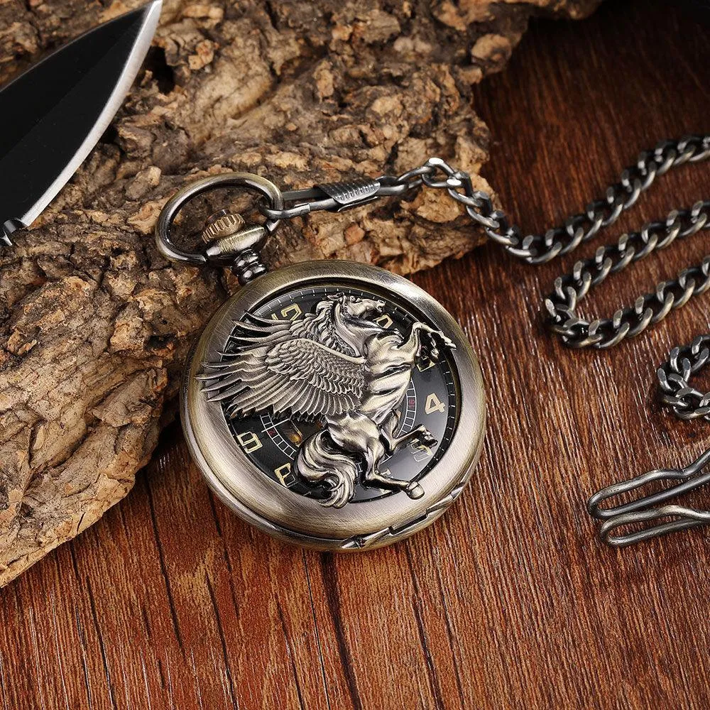 Flip Mechanical Pocket Retro Necklace Watch