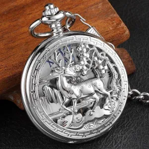 Flip Mechanical Pocket Retro Necklace Watch 
