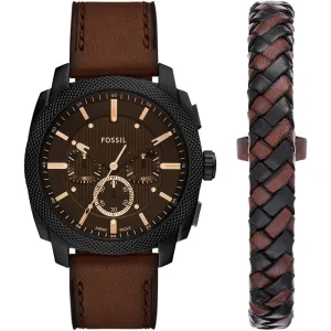 Fossil FS6102SET Machine   Woven Bracelet 