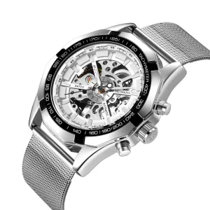 Full Hollow Mens Automatic Mechanical Watch Male Automatic Mechanical Watch Steel Band 
