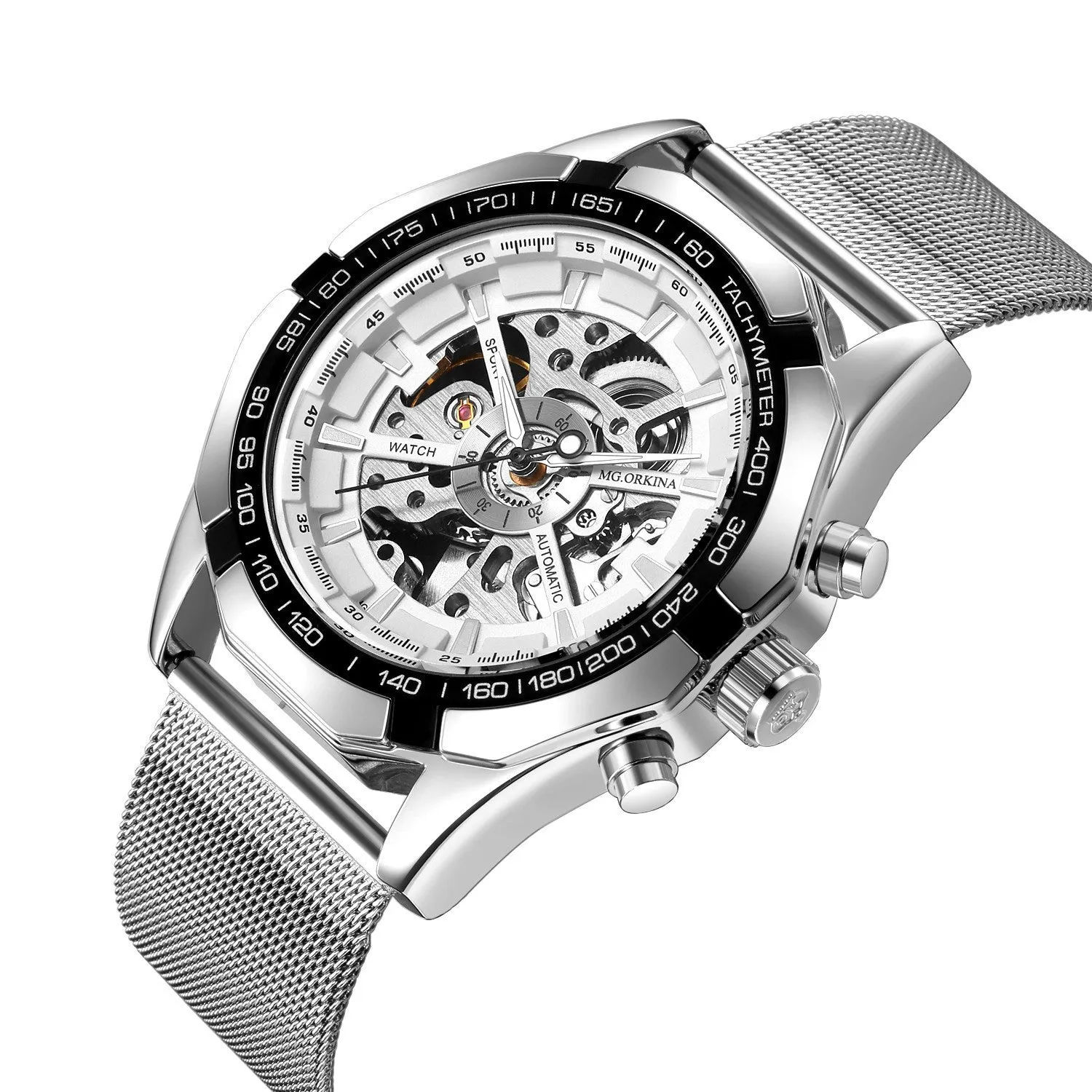 Full Hollow Mens Automatic Mechanical Watch Male Automatic Mechanical Watch Steel Band 