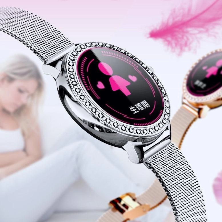 Full Circle Diamond Blood Pressure Monitoring Smart Watch 