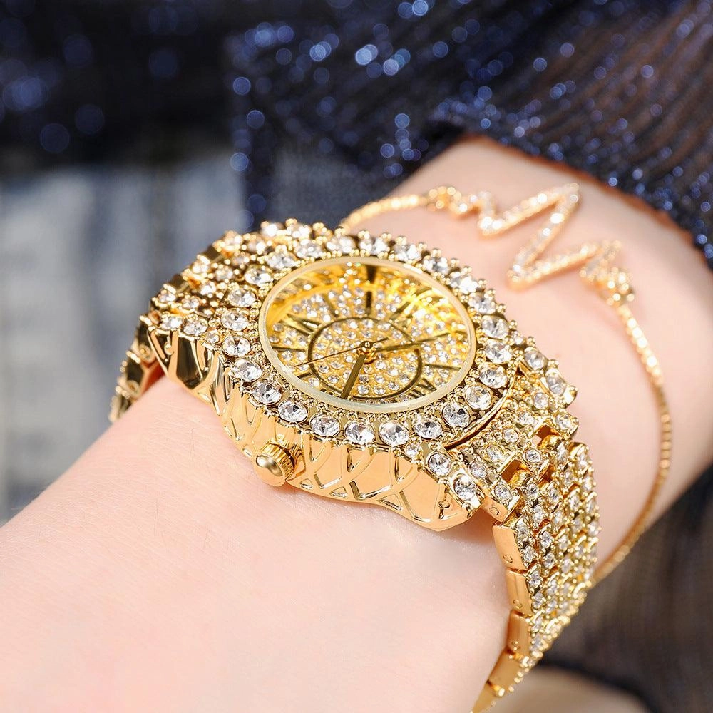 Full Rhinestone Starry Bracelet Waterproof Quartz Watch