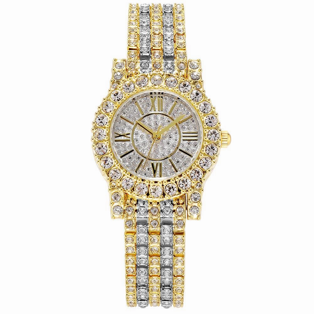 Full Rhinestone Starry Bracelet Waterproof Quartz Watch 