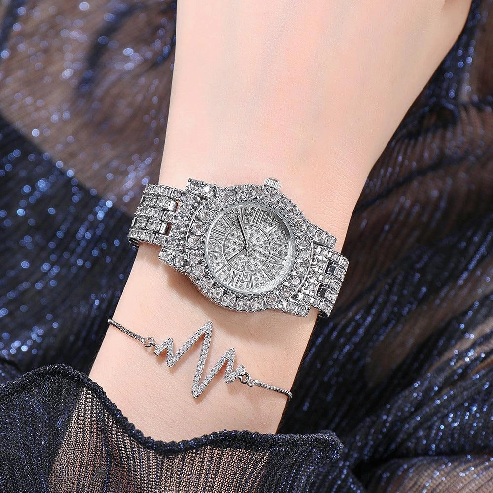 Full Rhinestone Starry Bracelet Waterproof Quartz Watch