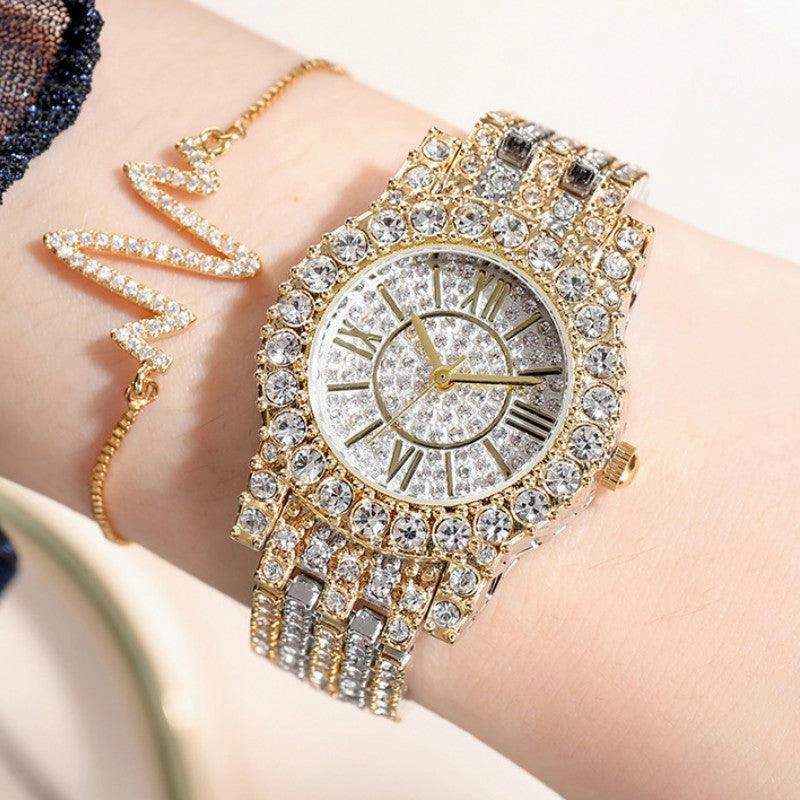 Full Rhinestone Starry Bracelet Waterproof Quartz Watch
