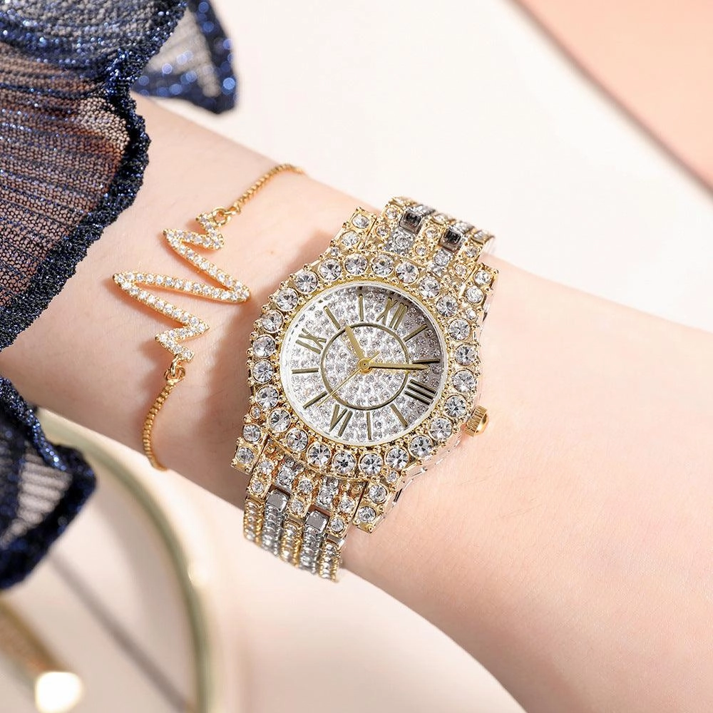 Full Rhinestone Starry Bracelet Waterproof Quartz Watch