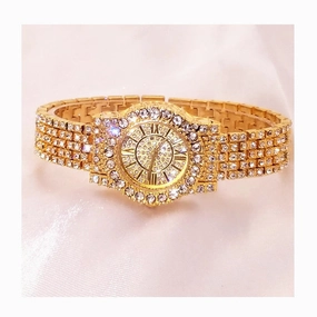 Full Rhinestone Waterproof Women's Watch Jewelry Clasp Bracelet Watch 