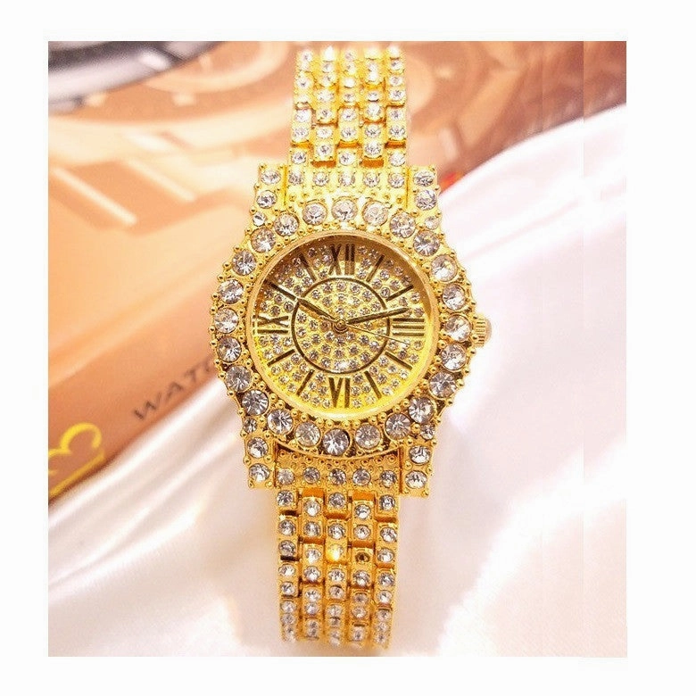 Full Rhinestone Waterproof Women's Watch Jewelry Clasp Bracelet Watch